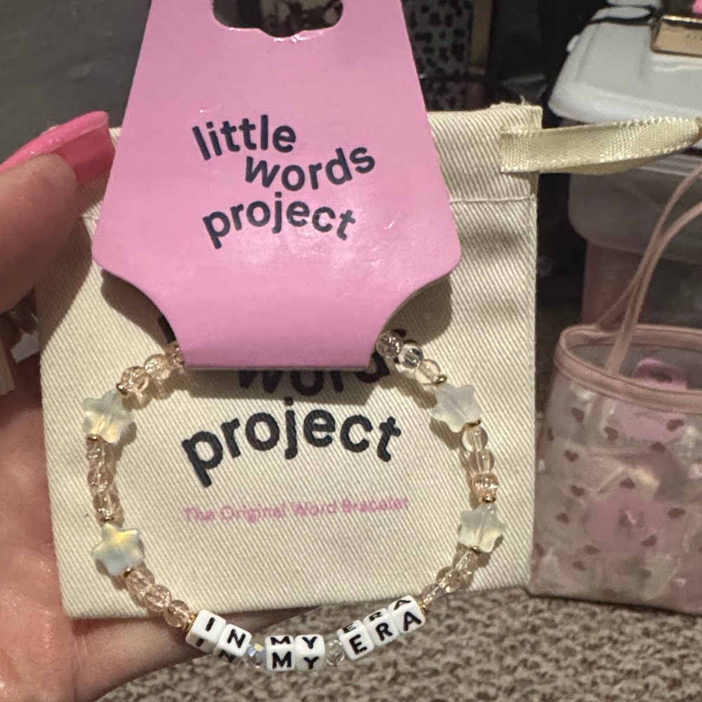 BNWT Little Words Project beaded Bracelet In My Era - with White and Gold Stars